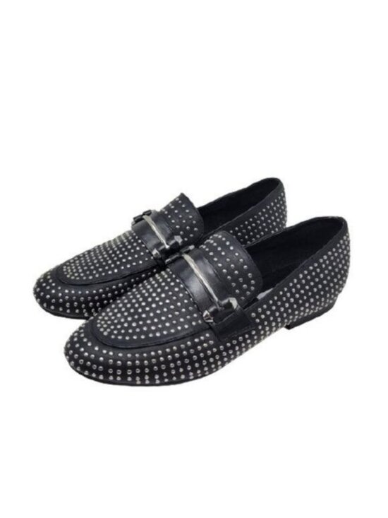 Steve Madden Shoes - Steve Madden Kast Studded Loafer Flat Black Silver